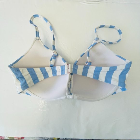 Shade and Shore bikini padded size 36D (Large) blue and white striped - Picture 2 of 5